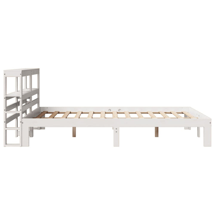 sengeramme med sengegavl135x190 cm massivt fyrretræ hvid