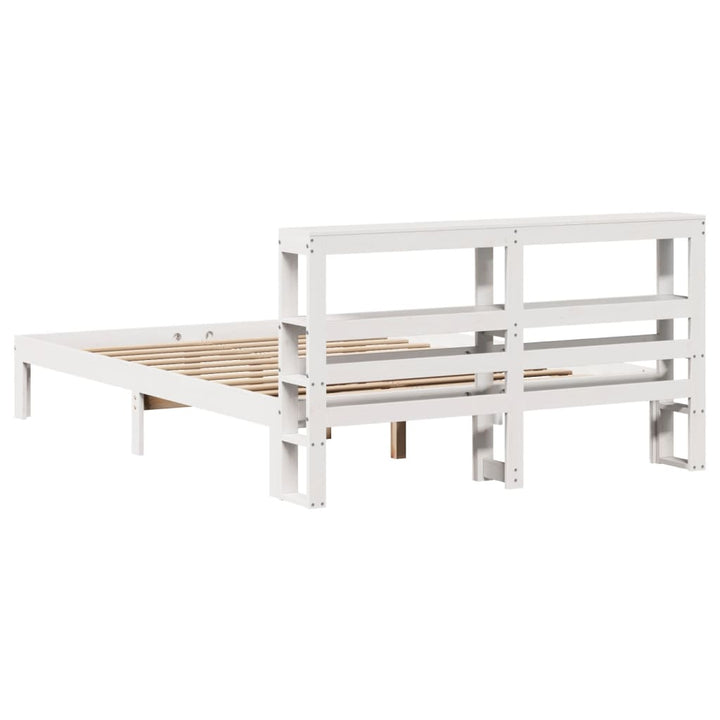 sengeramme med sengegavl135x190 cm massivt fyrretræ hvid