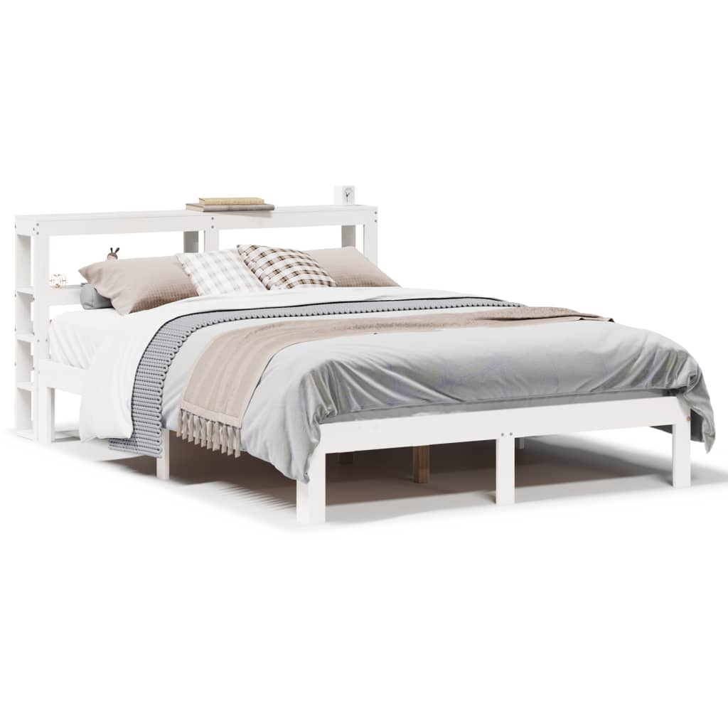 Sengeramme med hovedgærde uden madras Hvid 140x190 cm