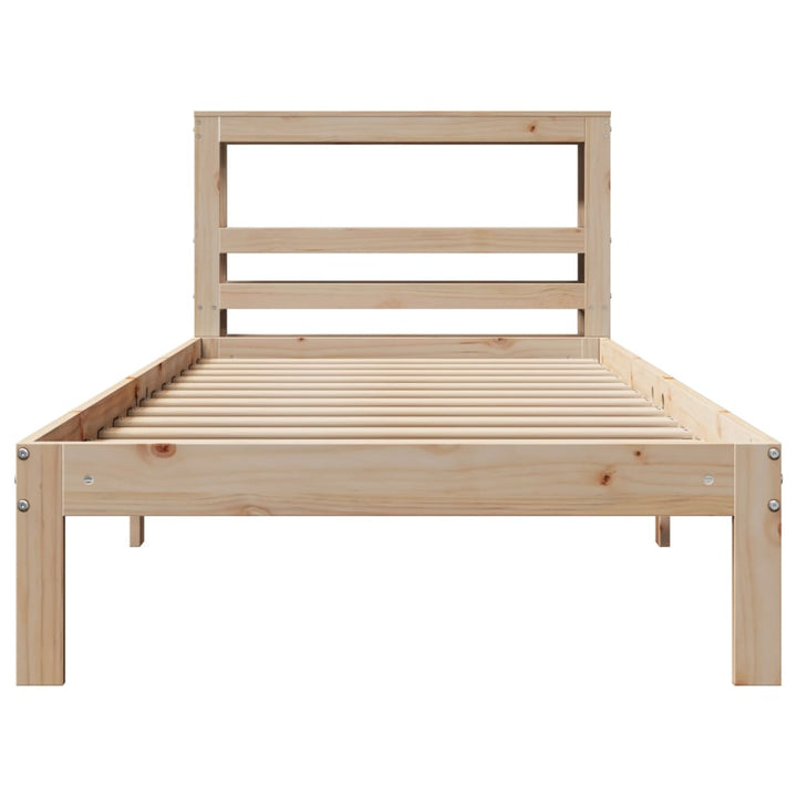 sengeramme med sengegavl 90x200 cm massivt fyrretræ