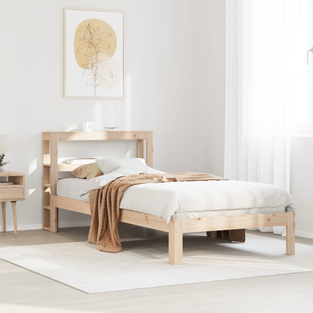 sengeramme med sengegavl 90x200 cm massivt fyrretræ