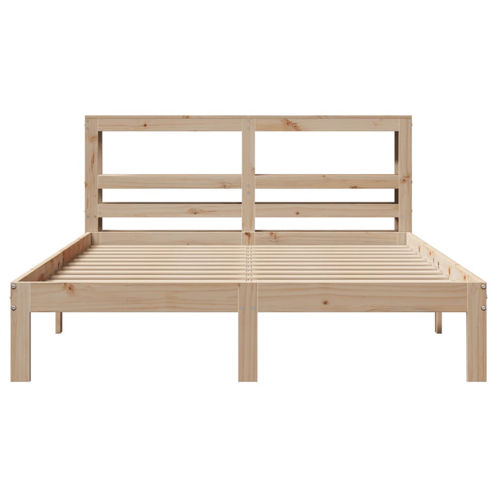 sengeramme med sengegavl 140x200 cm massivt fyrretræ hvid