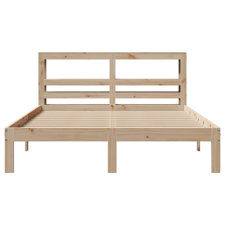 sengeramme med sengegavl 150x200 cm massivt fyrretræ