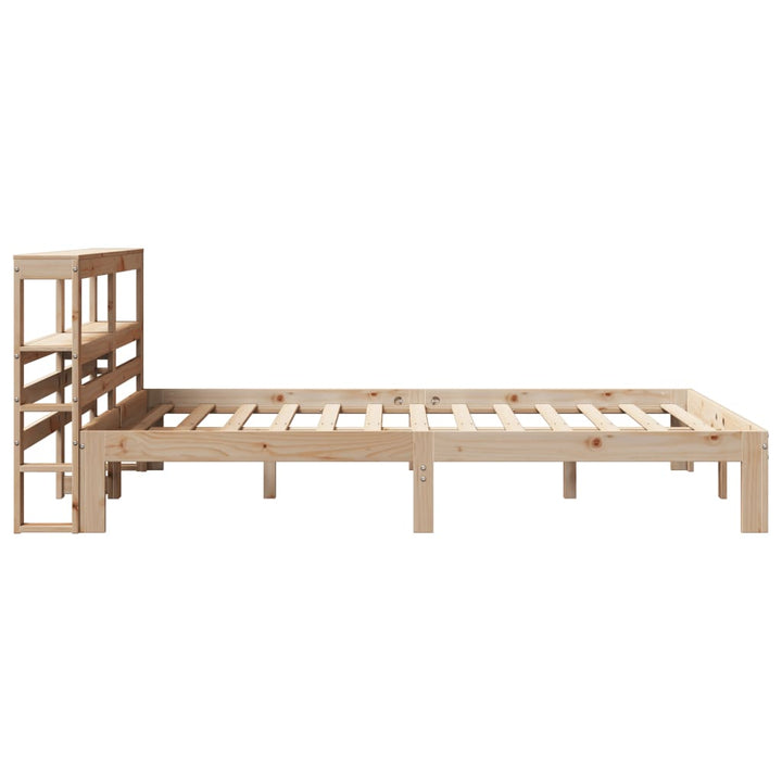 sengeramme med sengegavl 150x200 cm massivt fyrretræ