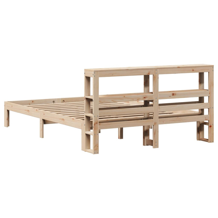 sengeramme med sengegavl 150x200 cm massivt fyrretræ