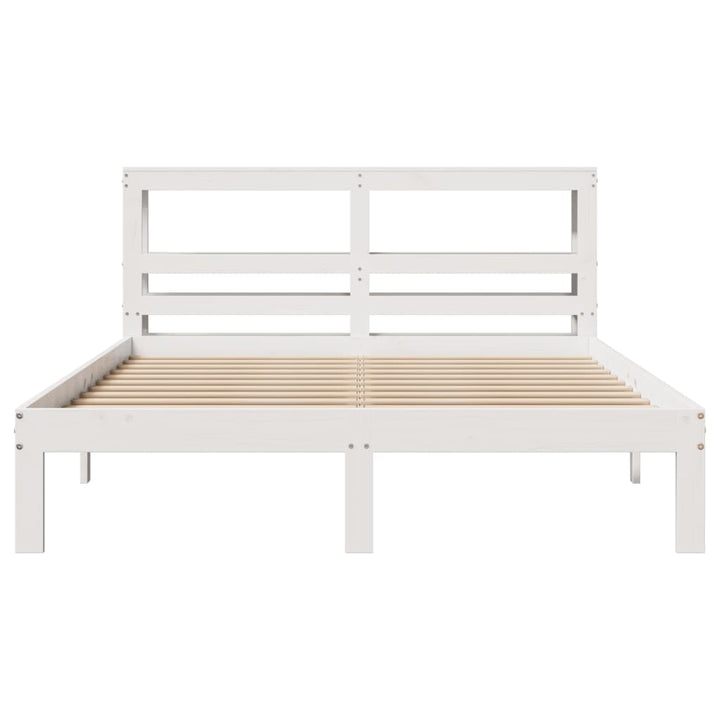 Sengeramme med hovedgærde uden madras Hvid 160x200 cm