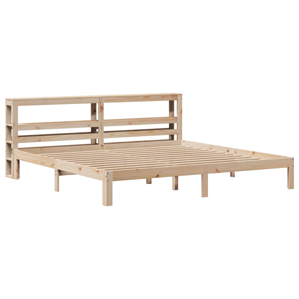 sengeramme med sengegavl 180x200 cm massivt fyrretræ