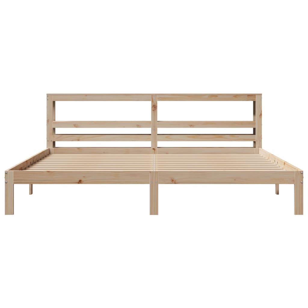 sengeramme med sengegavl 180x200 cm massivt fyrretræ