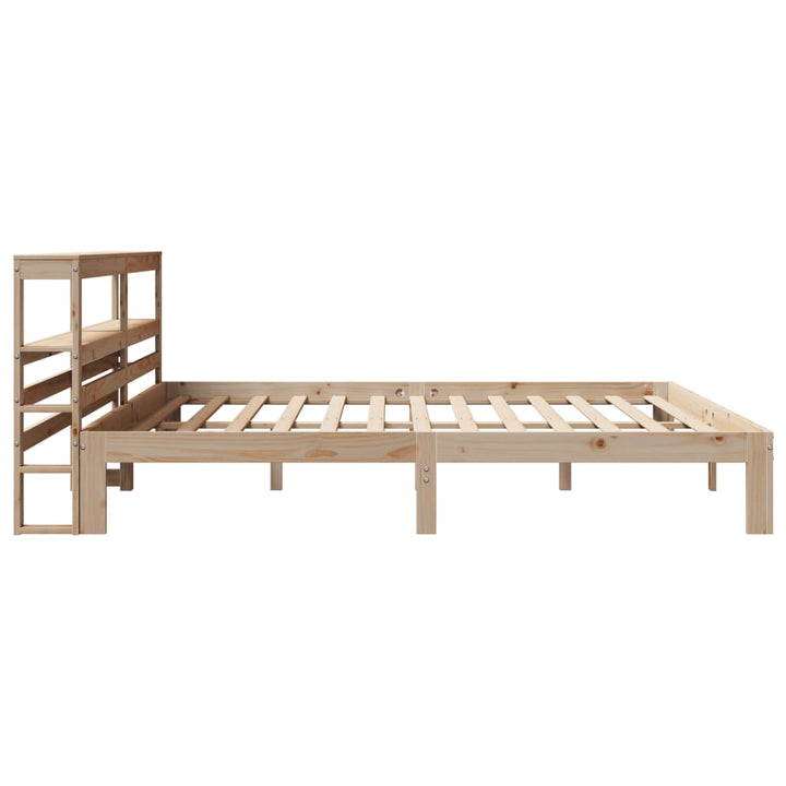 sengeramme med sengegavl 200x200 cm massivt fyrretræ