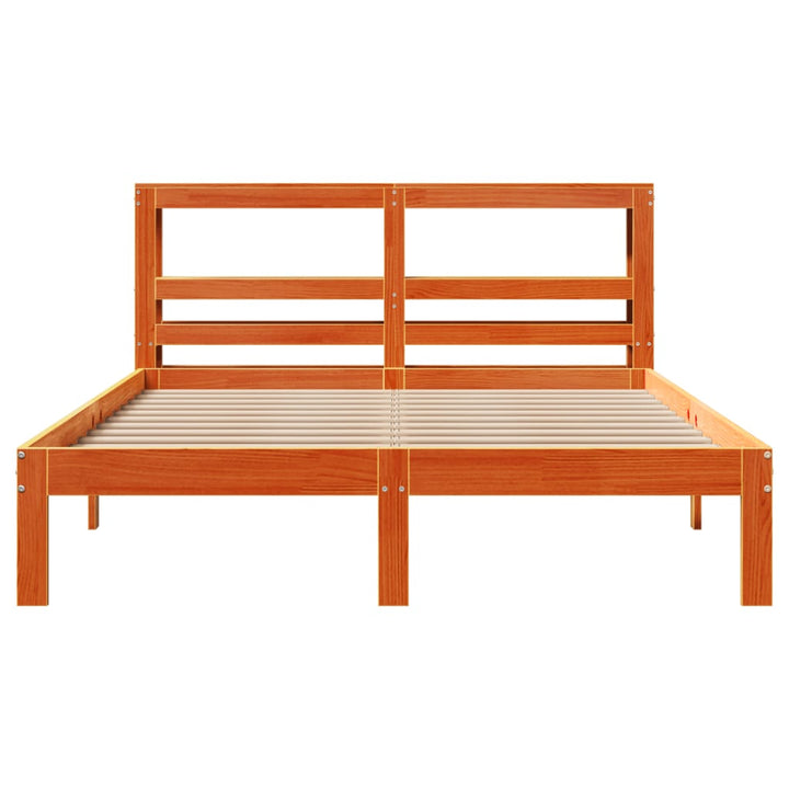 sengeramme uden madras 120x190 cm massivt fyrretræ gyldenbrun