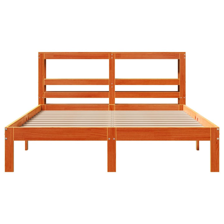 sengeramme uden madras 140x190 cm massivt fyrretræ gyldenbrun