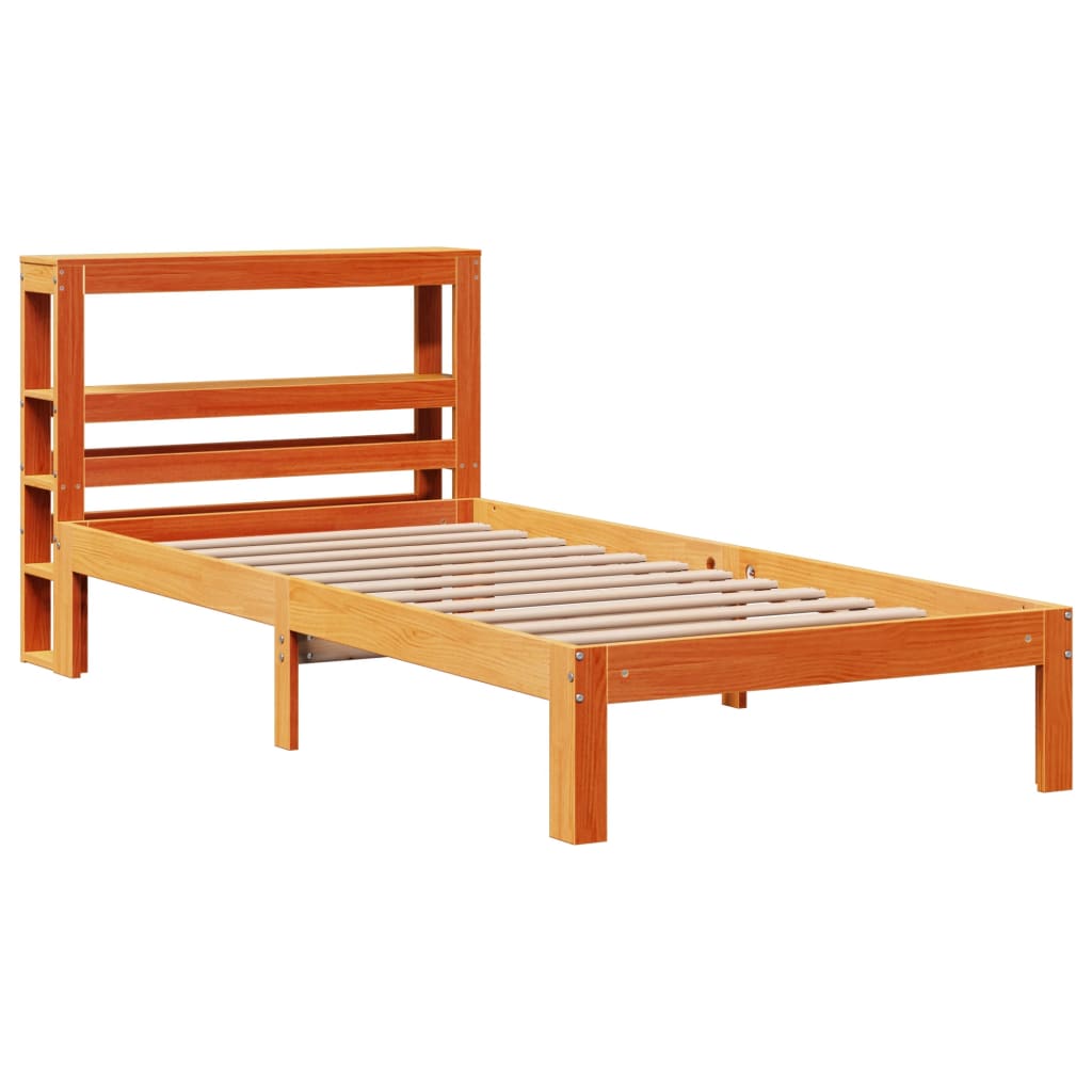 sengeramme uden madras 100x200 cm massivt fyrretræ gyldenbrun