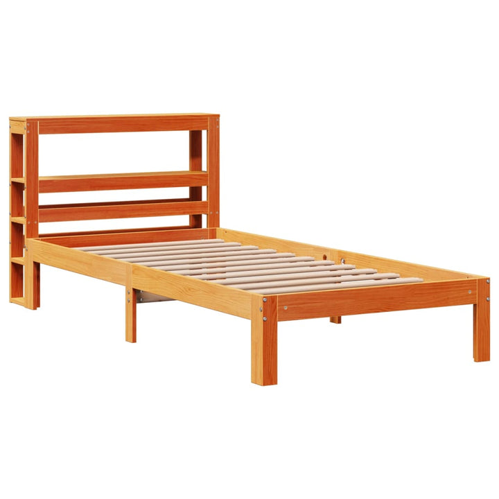 sengeramme uden madras 100x200 cm massivt fyrretræ gyldenbrun