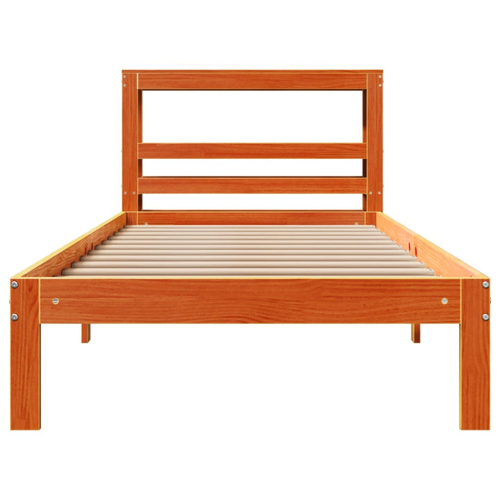 sengeramme uden madras 100x200 cm massivt fyrretræ gyldenbrun