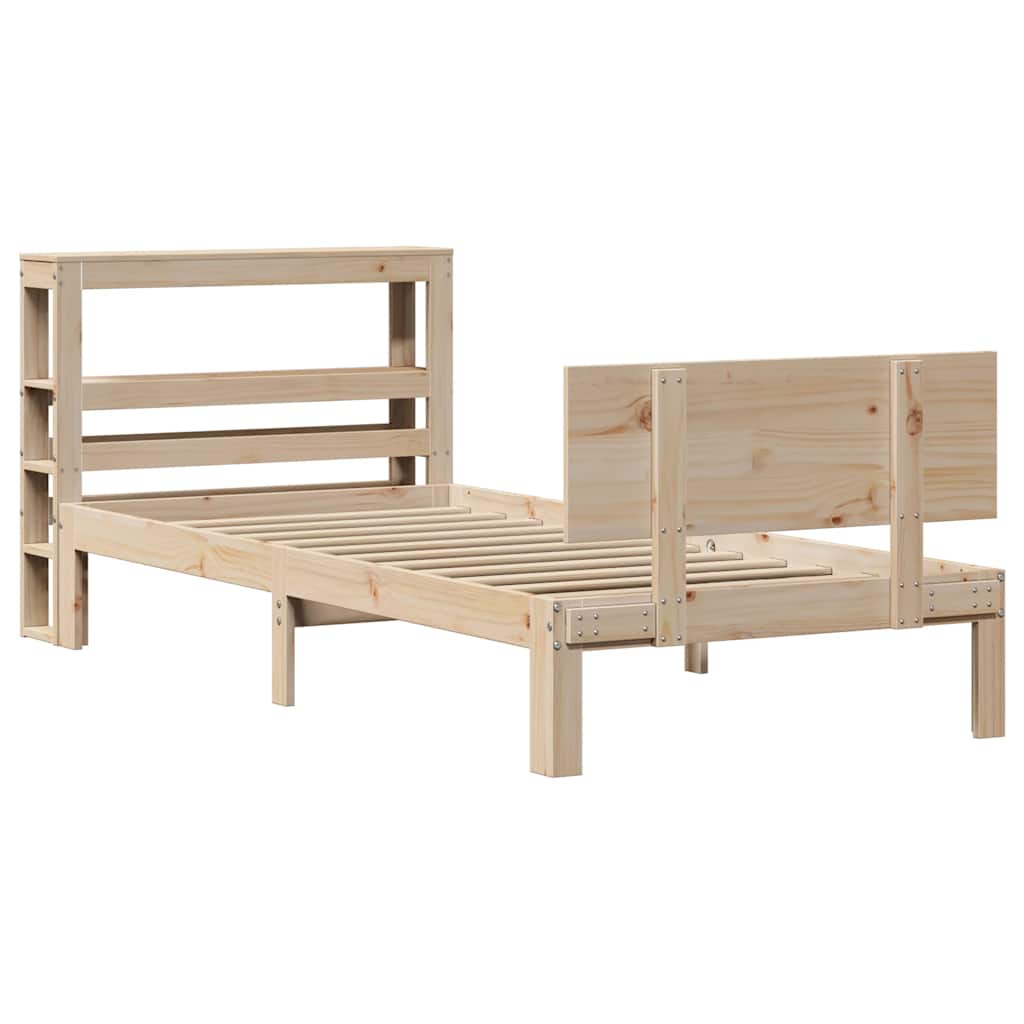 sengeramme med sengegavl 90x190 cm massivt fyrretræ