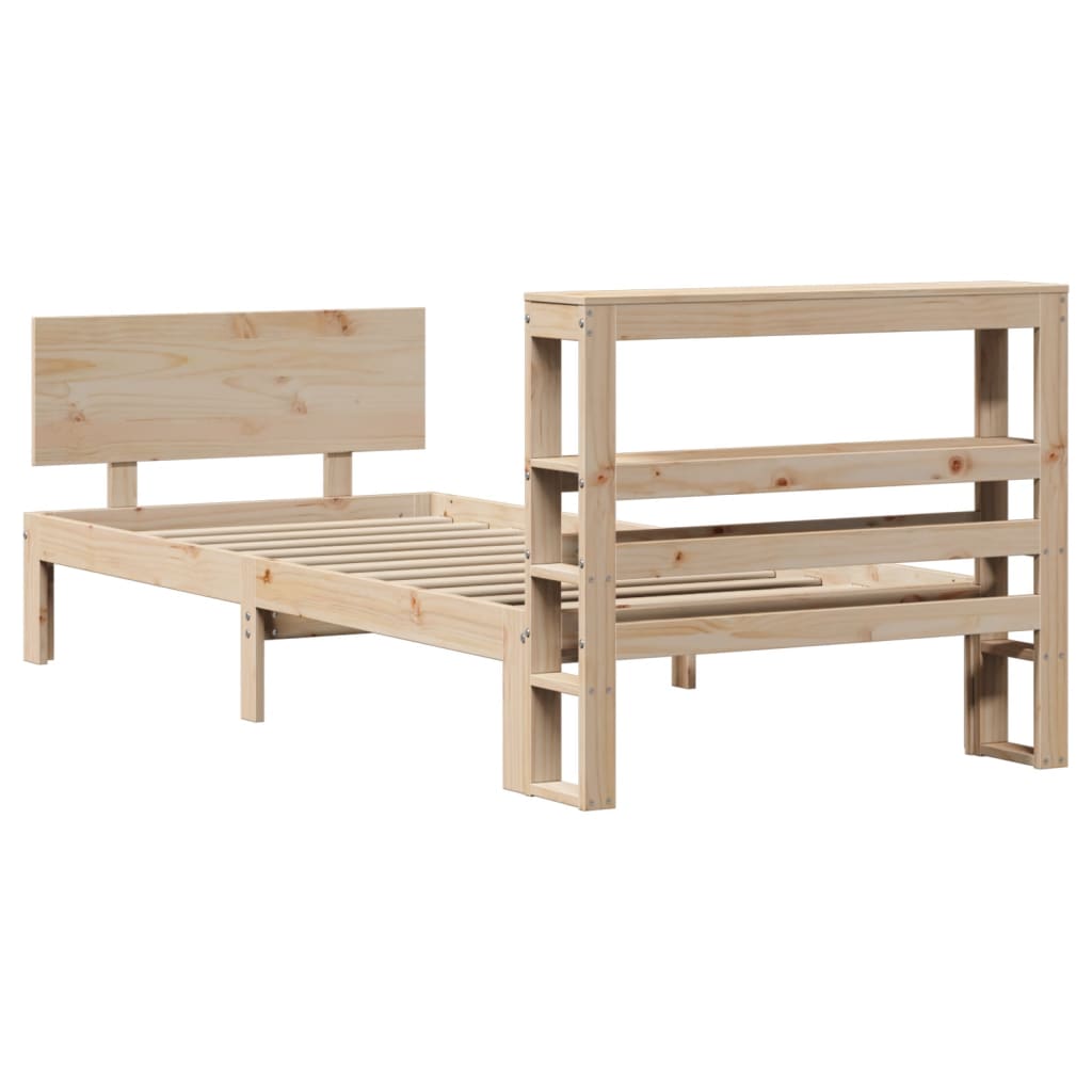 sengeramme med sengegavl 90x190 cm massivt fyrretræ