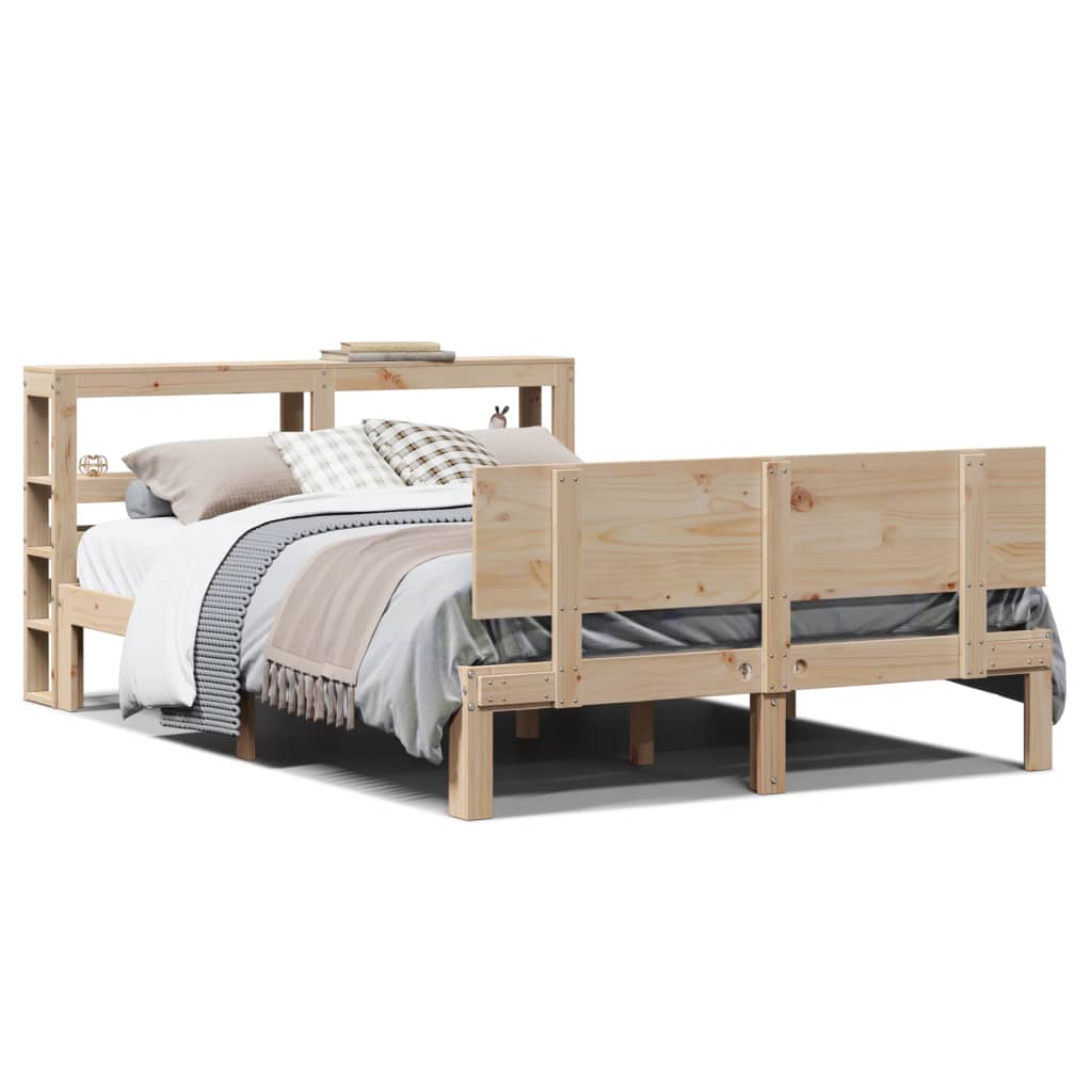 sengeramme med sengegavl 120x190 cm massivt fyrretræ
