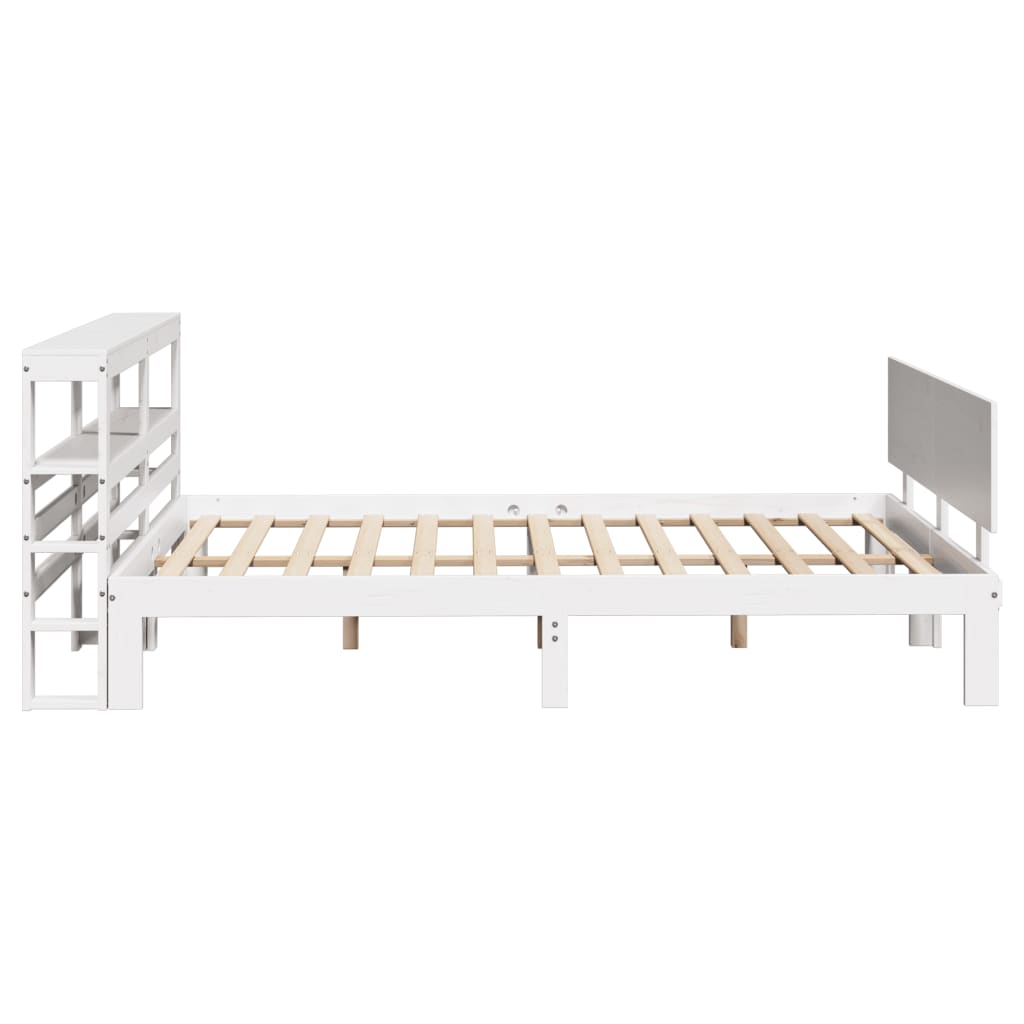 sengeramme med sengegavl 120x190 cm massivt fyrretræ hvid