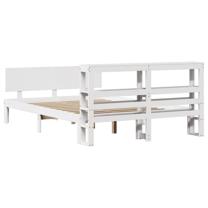 sengeramme med sengegavl 120x190 cm massivt fyrretræ hvid