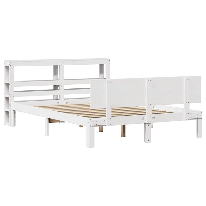 sengeramme med sengegavl135x190 cm massivt fyrretræ hvid