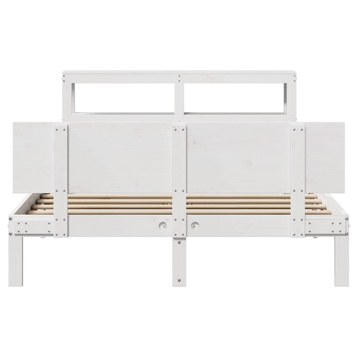 sengeramme med sengegavl135x190 cm massivt fyrretræ hvid
