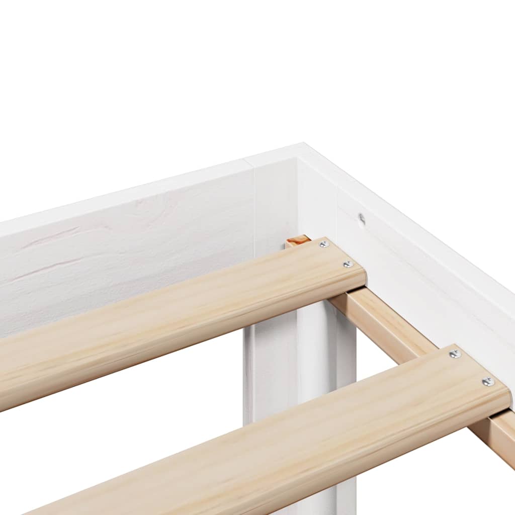 sengeramme med sengegavl135x190 cm massivt fyrretræ hvid