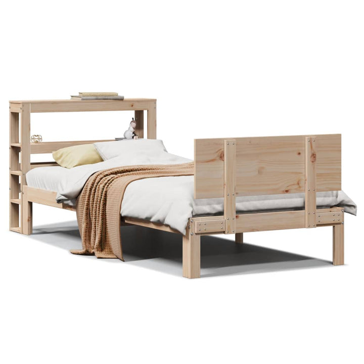 sengeramme med sengegavl 90x200 cm massivt fyrretræ