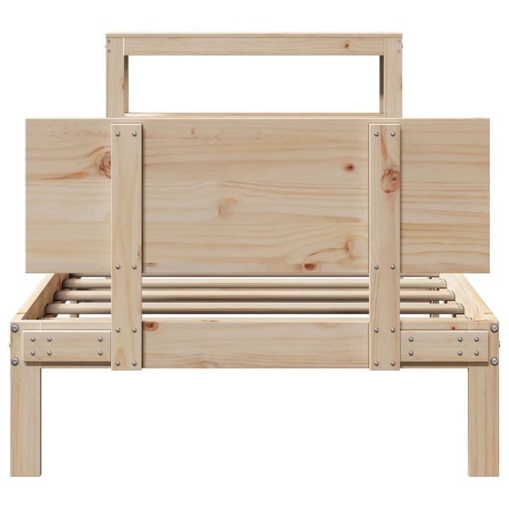 sengeramme med sengegavl 90x200 cm massivt fyrretræ