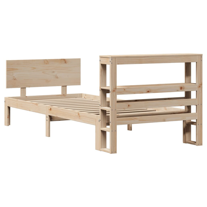 sengeramme med sengegavl 90x200 cm massivt fyrretræ