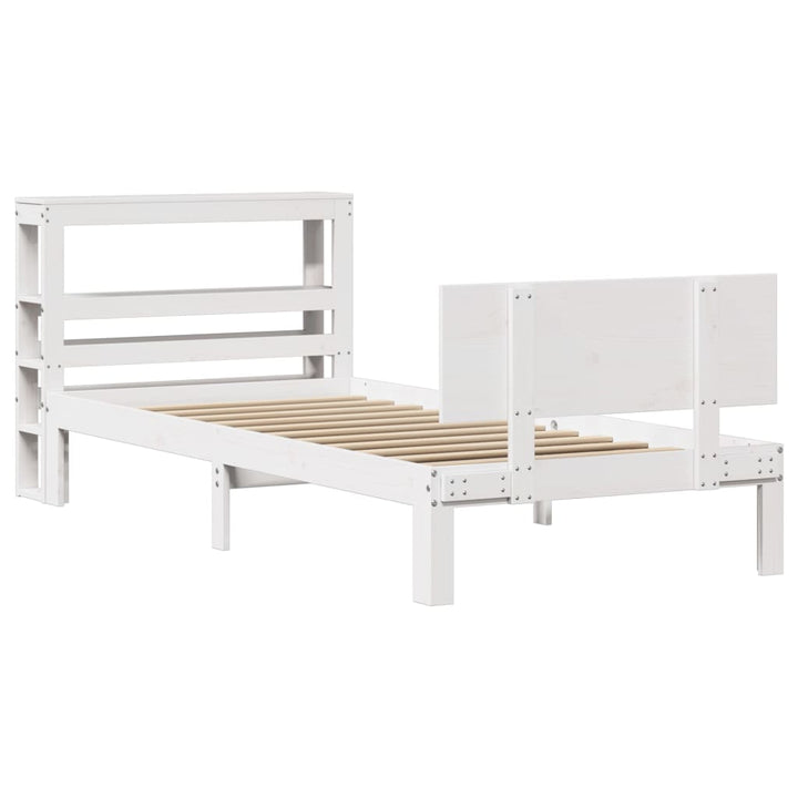 Sengeramme med hovedgærde uden madras Hvid 90x200 cm