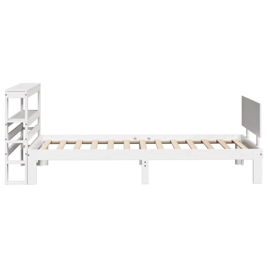 Sengeramme med hovedgærde uden madras Hvid 90x200 cm