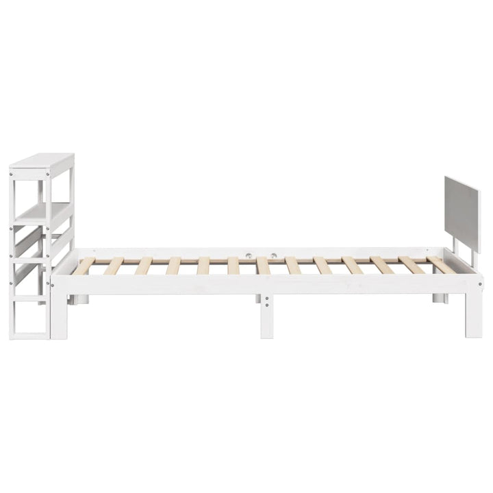 Sengeramme med hovedgærde uden madras Hvid 90x200 cm