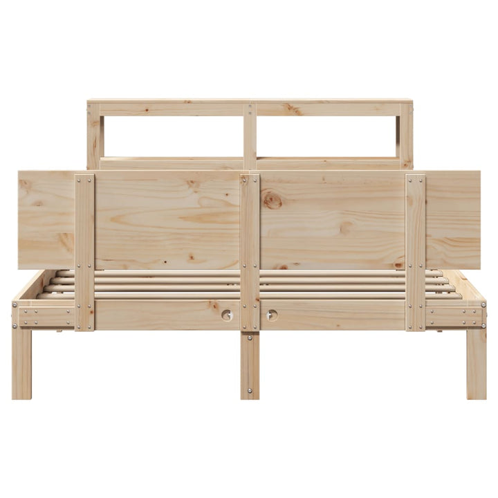 sengeramme med sengegavl 120x200 cm massivt fyrretræ hvid
