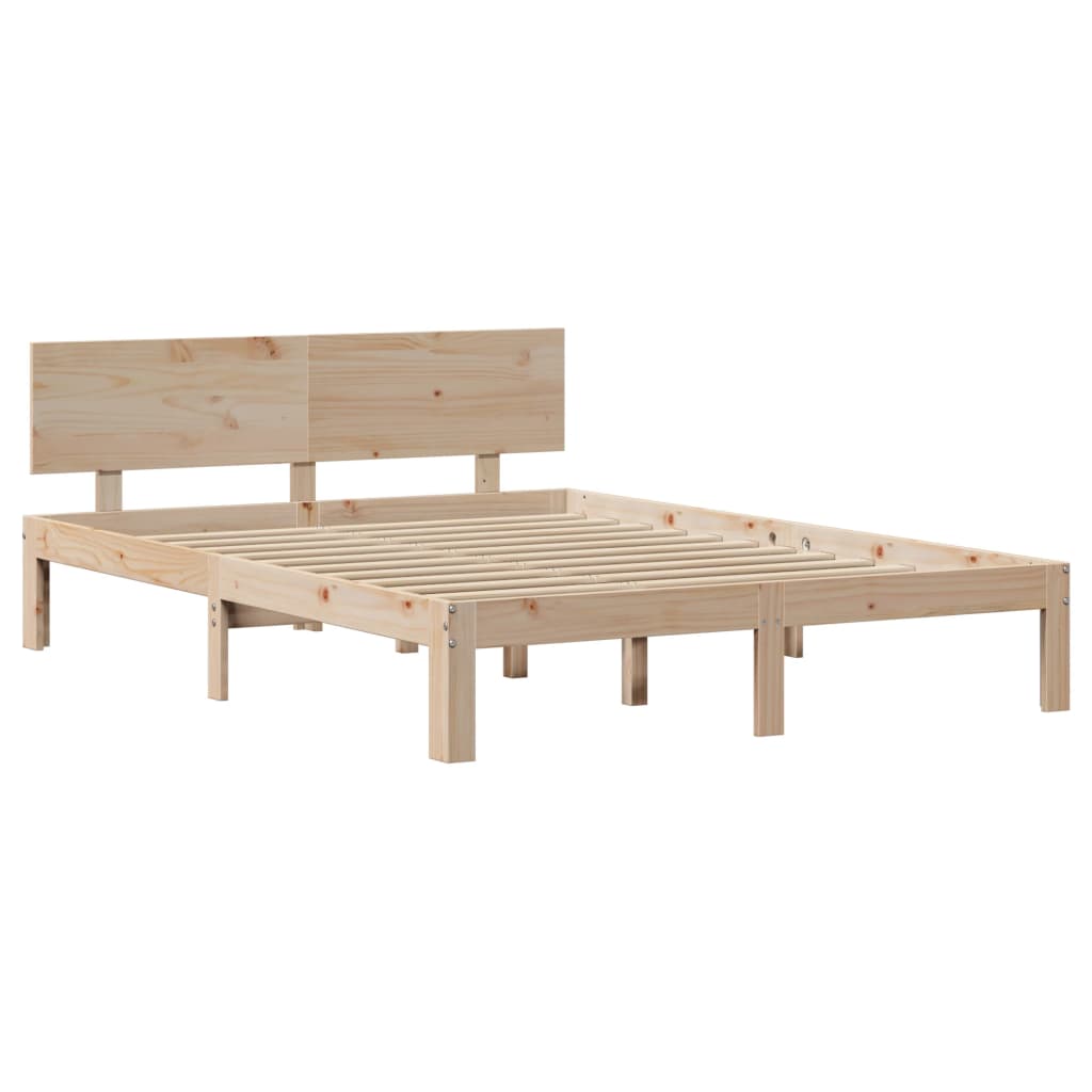 sengeramme med sengegavl 120x200 cm massivt fyrretræ hvid