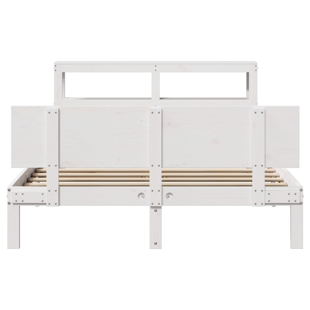 Sengeramme med hovedgærde uden madras Hvid 120x200 cm