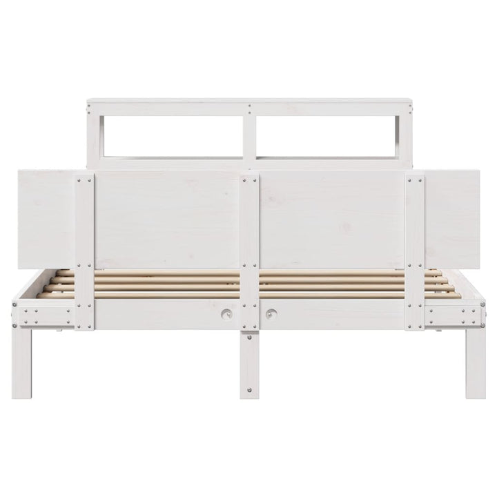 Sengeramme med hovedgærde uden madras Hvid 120x200 cm