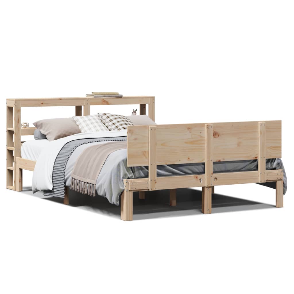 sengeramme med sengegavl 160x200 cm massivt fyrretræ