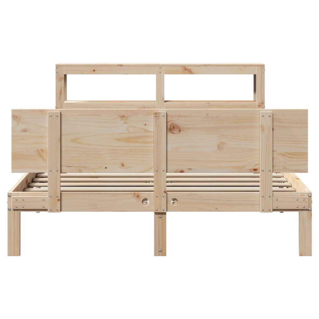 sengeramme med sengegavl 160x200 cm massivt fyrretræ