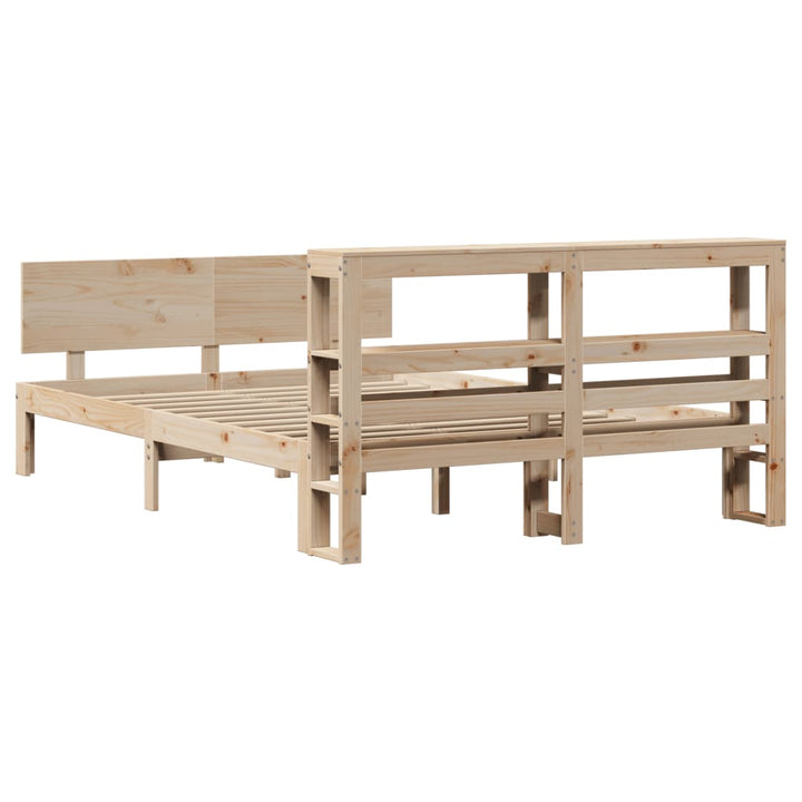 sengeramme med sengegavl 160x200 cm massivt fyrretræ