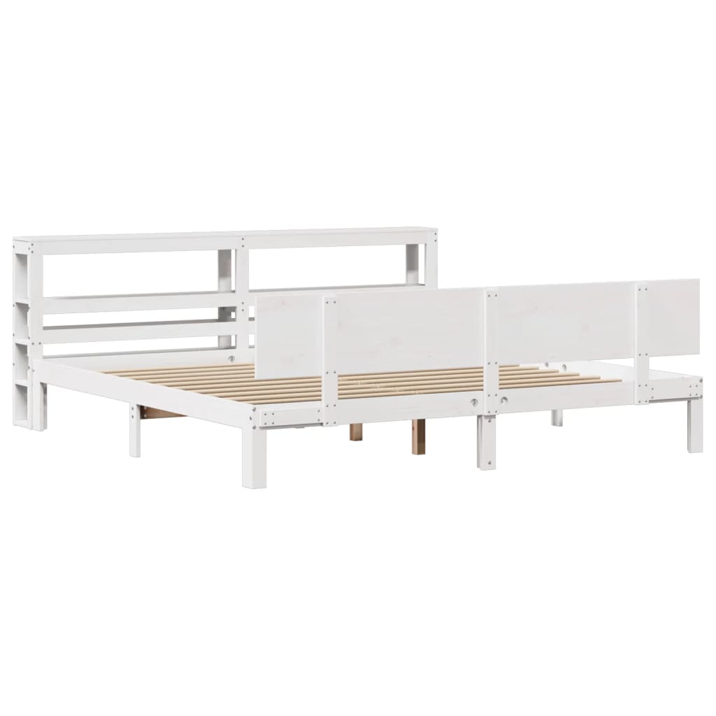 Sengeramme med hovedgærde uden madras Hvid 180x200 cm