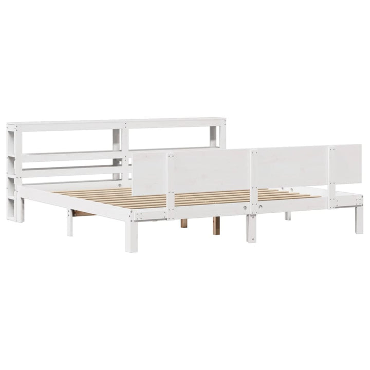 Sengeramme med hovedgærde uden madras Hvid 180x200 cm