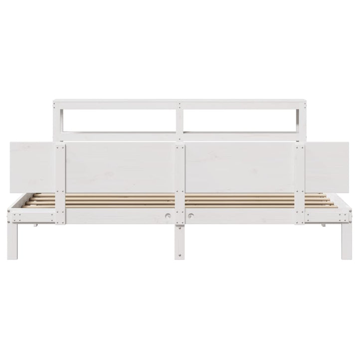 Sengeramme med hovedgærde uden madras Hvid 180x200 cm