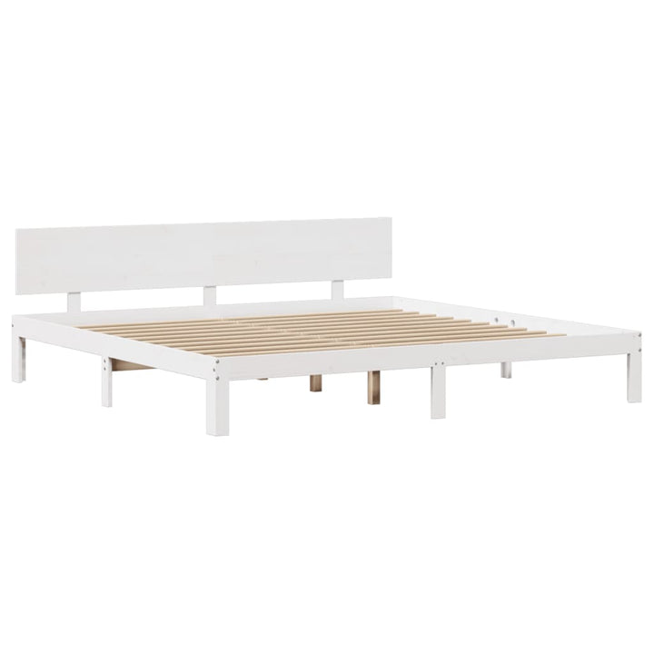 Sengeramme med hovedgærde uden madras Hvid 180x200 cm