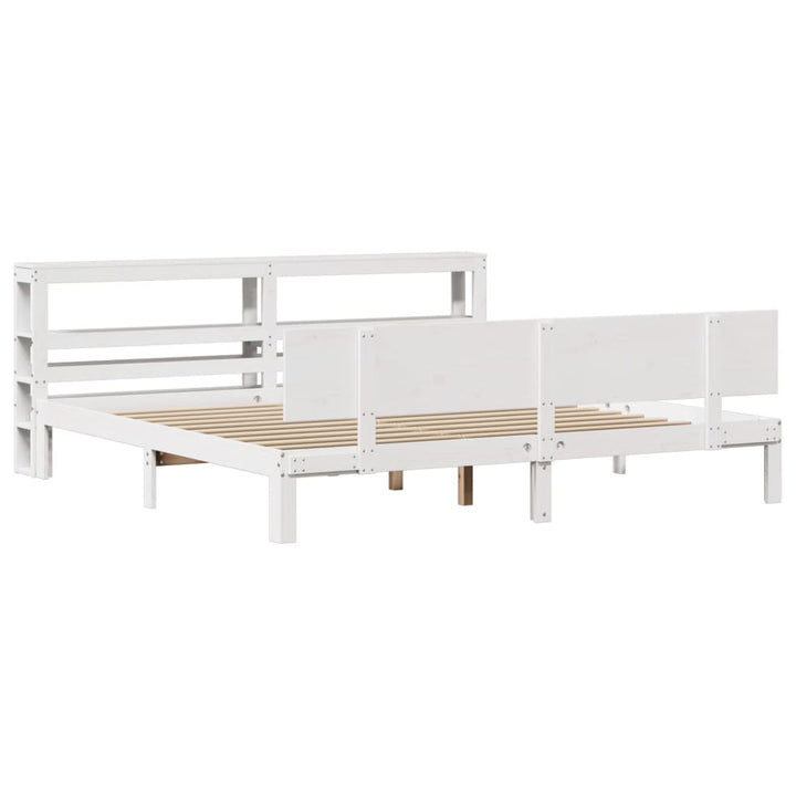 Sengeramme med hovedgærde uden madras Hvid 200x200 cm