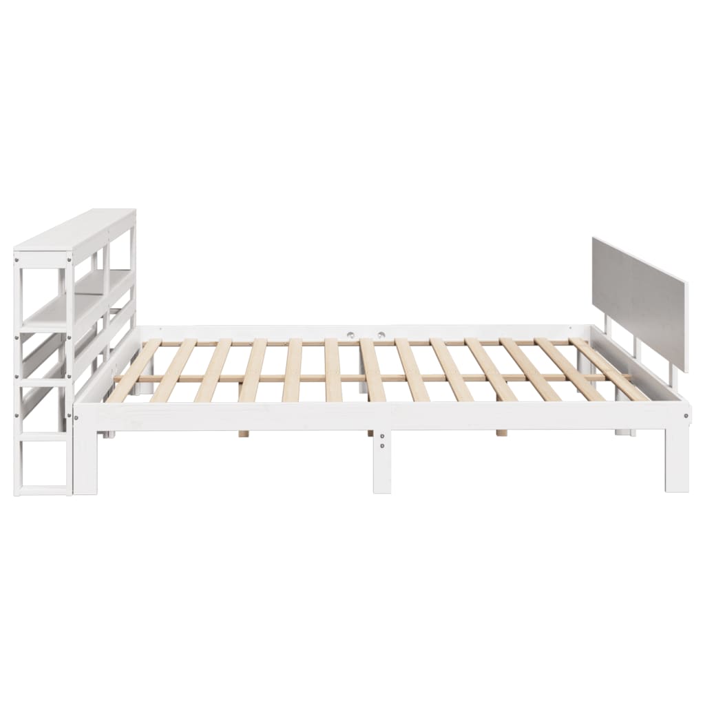 Sengeramme med hovedgærde uden madras Hvid 200x200 cm