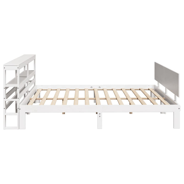 Sengeramme med hovedgærde uden madras Hvid 200x200 cm