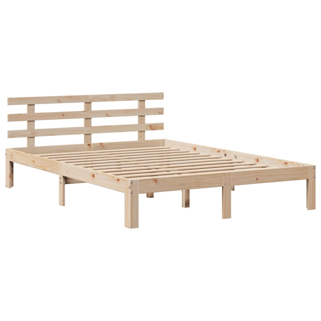 sengeramme med sengegavl 120x190 cm massivt fyrretræ