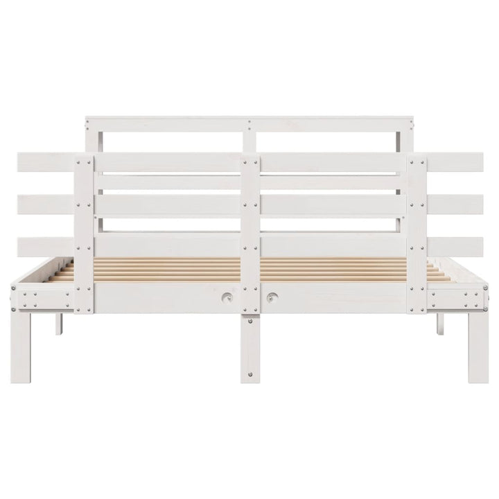sengeramme med sengegavl 120x190 cm massivt fyrretræ hvid