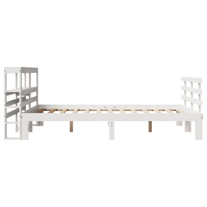 sengeramme med sengegavl135x190 cm massivt fyrretræ hvid