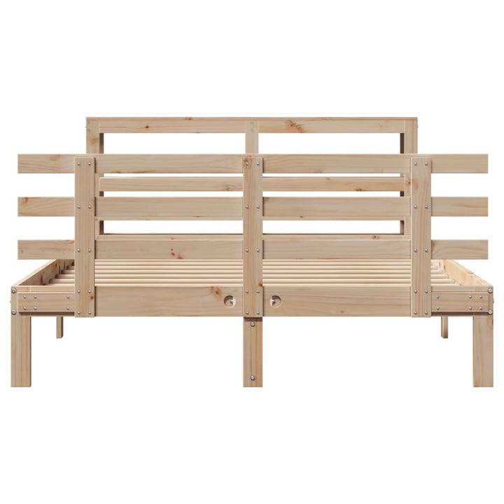 sengeramme med sengegavl 140x190 cm massivt fyrretræ